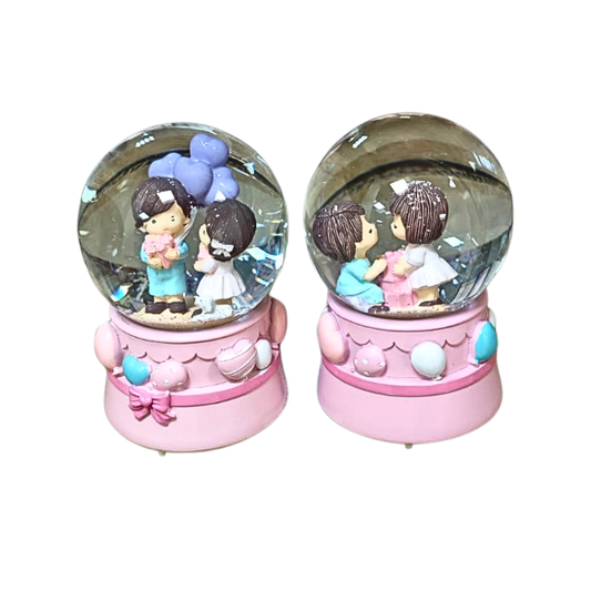 Orta Boy Pembe Baloncuklu Karküresi Müzikli Işıklı