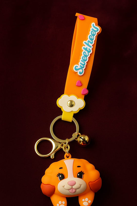 Köpek Figürlü Sulu Silikon Anahtarlık