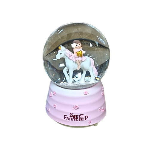 Orta Boy ışıklı Müzikli Geyikli Kız Kar küresi