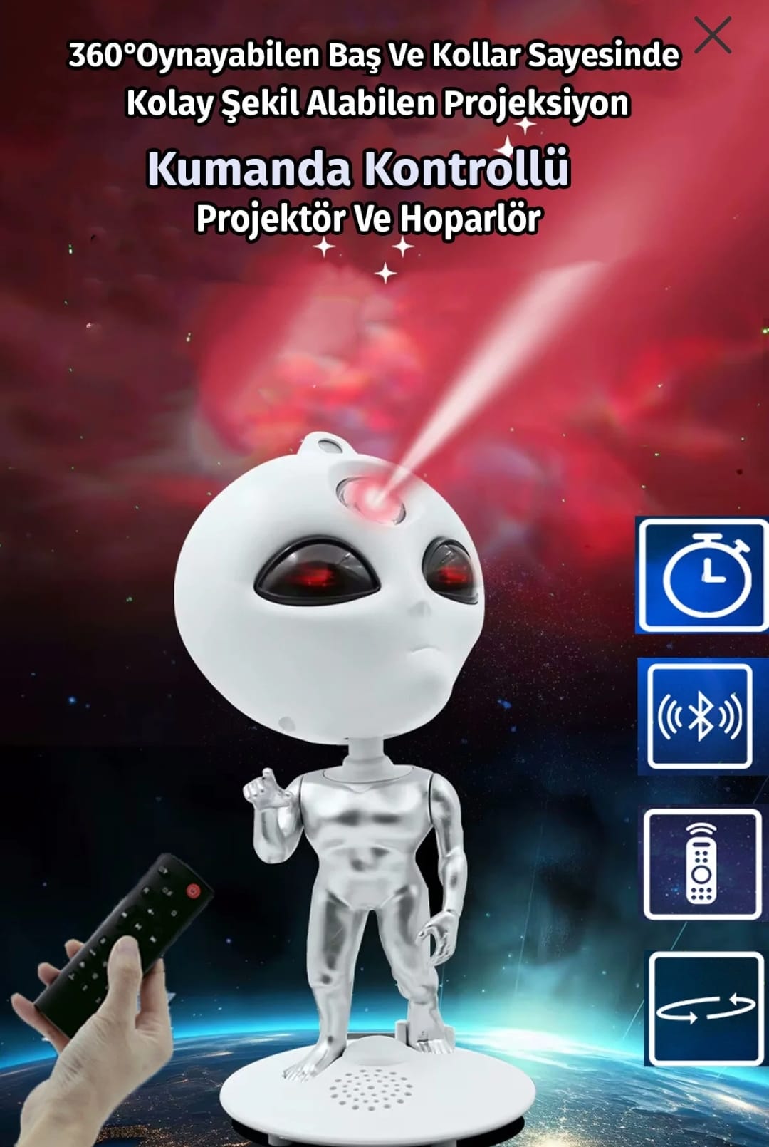 ASTRONOT STAR MASTER GECE LAMBASI PROJEKSİYON CİHAZI