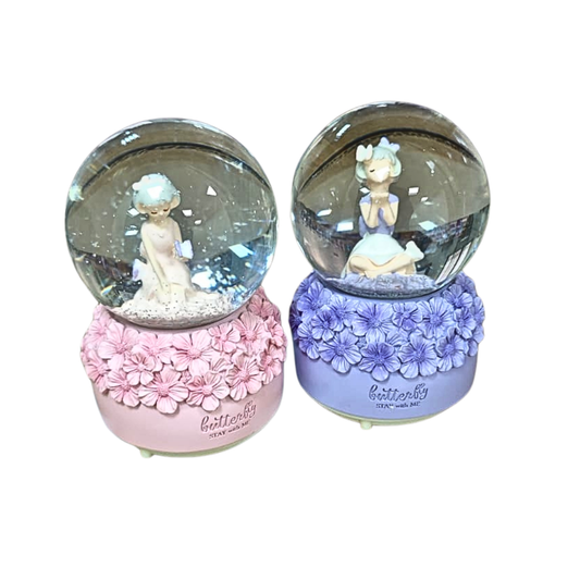 Orta Boy Yoga Kızı Işıklı Müzikli Karküresi