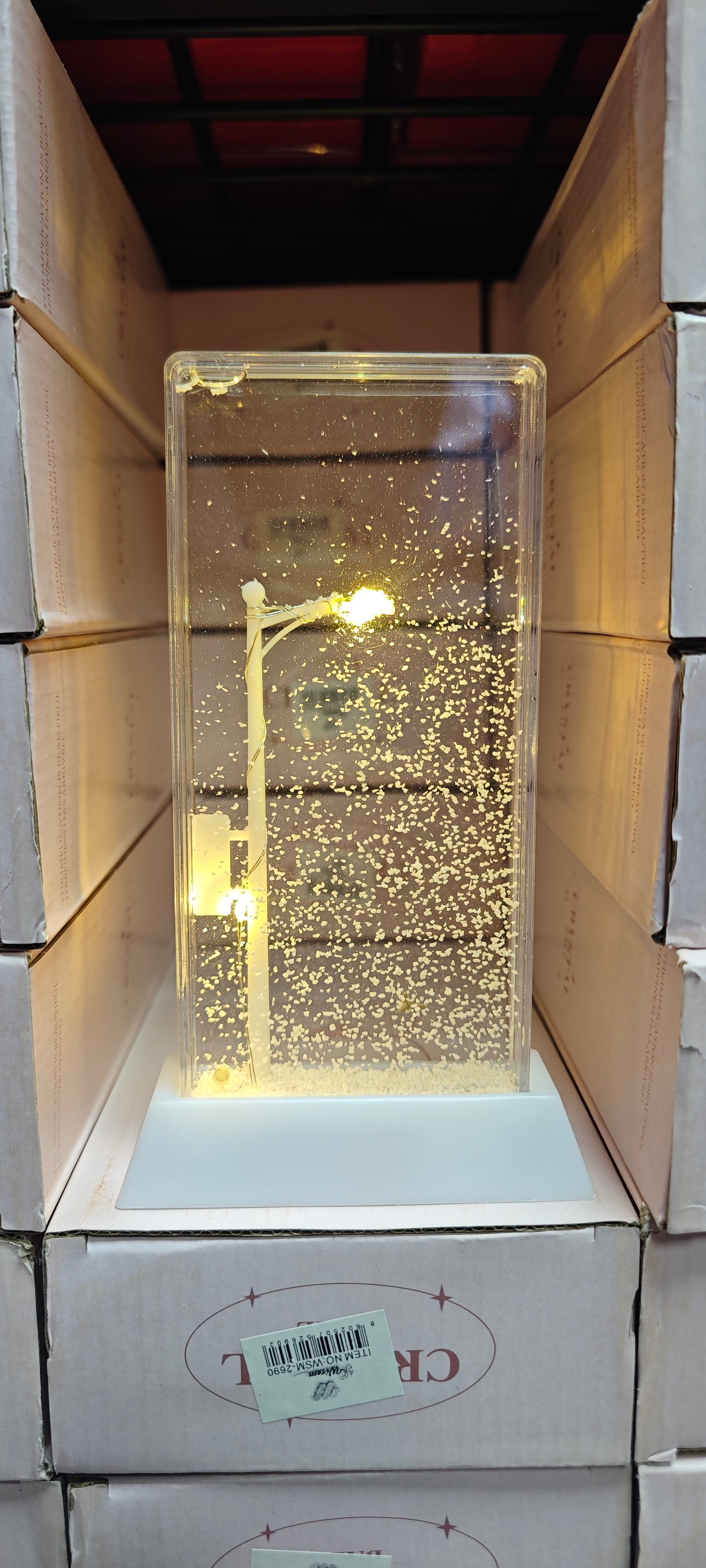 Sulu ışıklı Sokak Lambası Kış Masalı