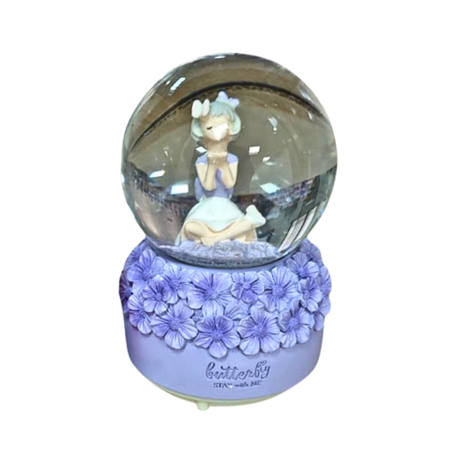 Orta Boy Yoga Kızı Işıklı Müzikli Karküresi