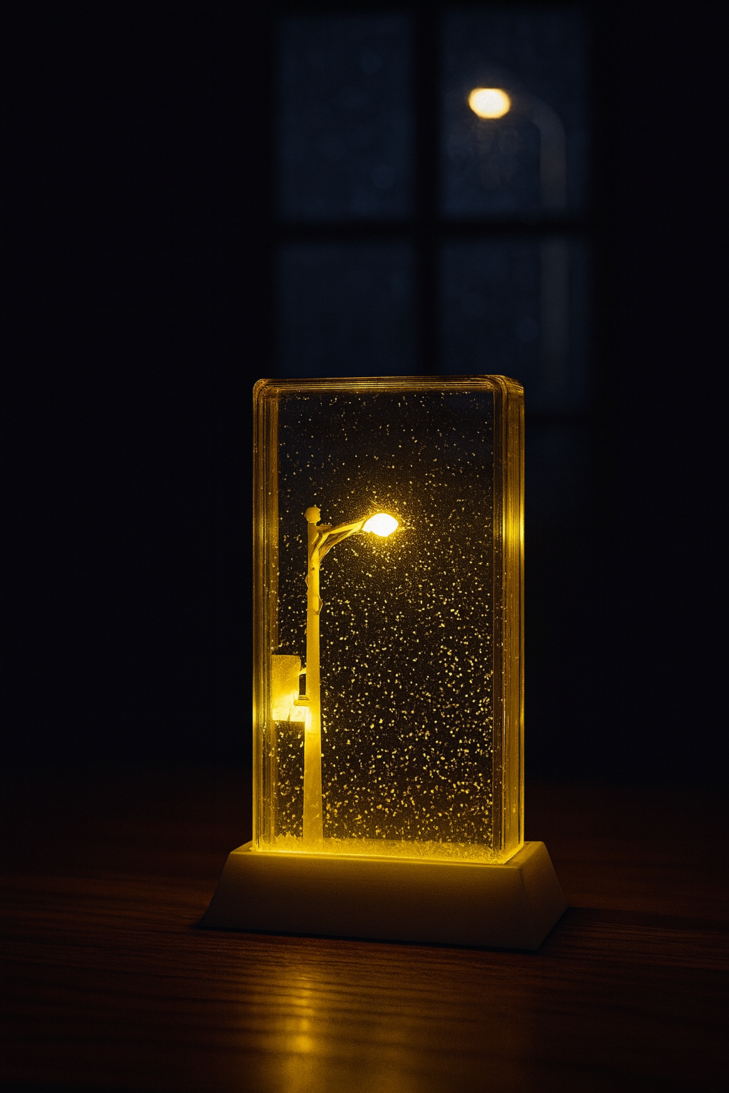 Sulu ışıklı Sokak Lambası Kış Masalı