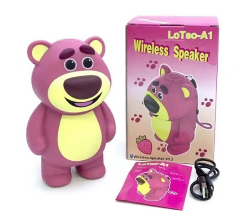 Lotso Ayıcık, Bluetooth Müzik aleti FM radyo, USB, AUX, TFT giriş, ses bombası, speaker 